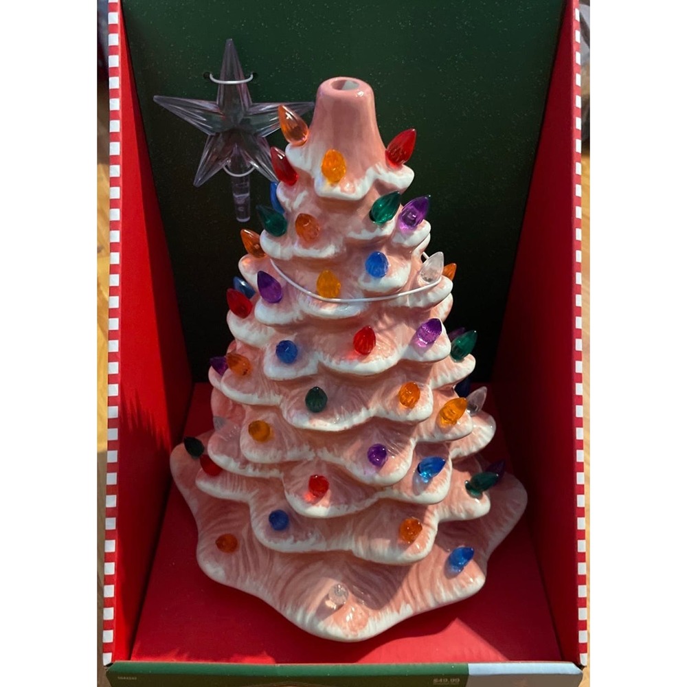 Light Up‎ Pink Retro Christmas Tree